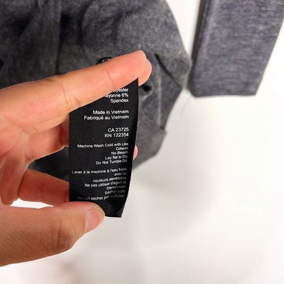 Aritzia Wilfred Free Small S Heather Gray Cut Out Neck Long Sleeve Mini Dress - Picture 5 of 7